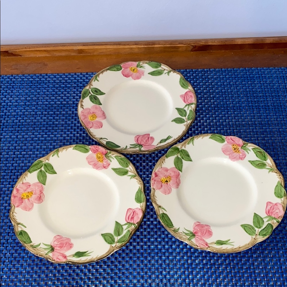 Franciscan Desert Rose, Vintage,  3- 6.5” scalloped edge plates
